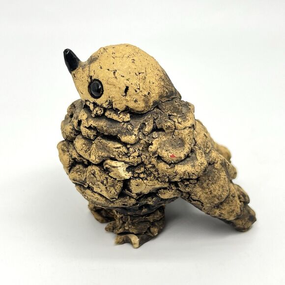 Vintage Sparrow Pine Cone Ceramic Figurine 3” Bird Sculpture “Small Chips” - Picture 6 of 12